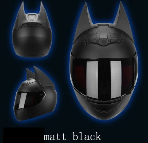 Casco Negro Con Orejas De Gato Batman Motociclista Hnj – 